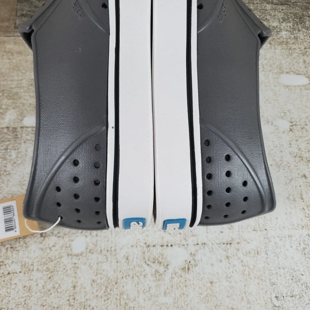 Native Miles Shoes Mens 8 / Womens 10 Dublin Gray Shell White Slip‎ On Sneakers